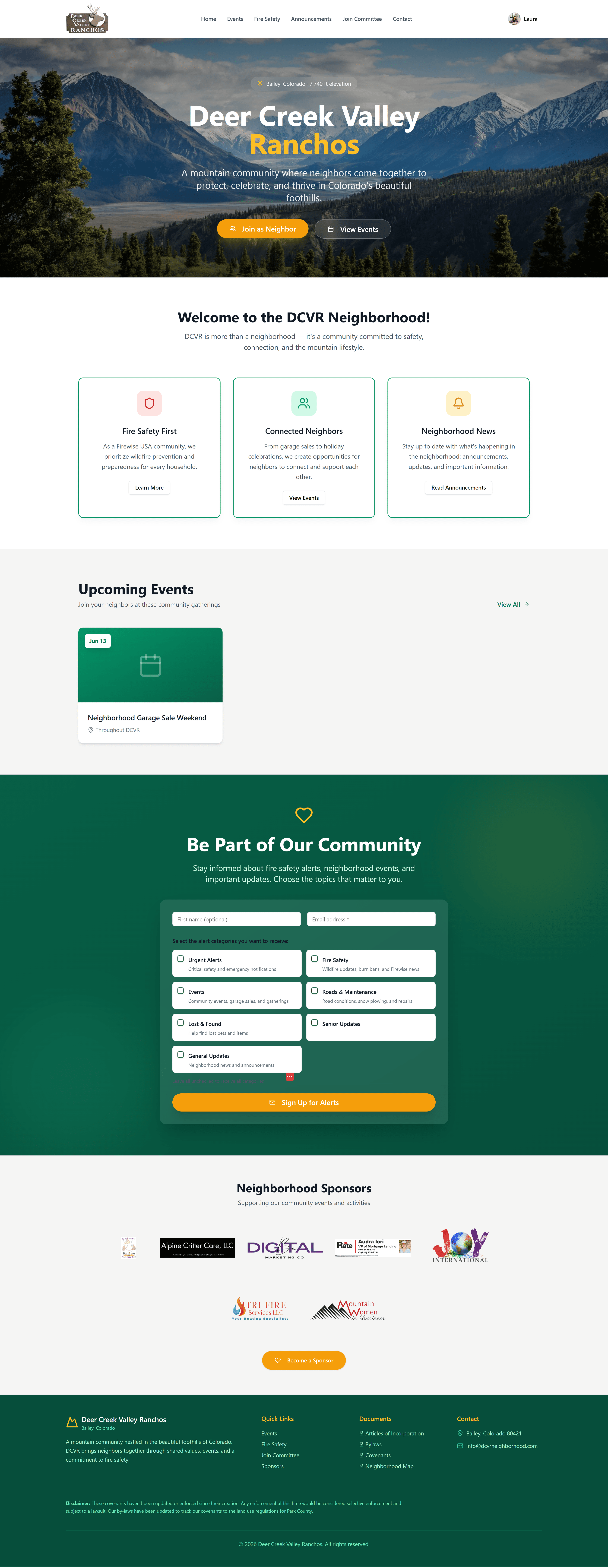 DCVR Neighborhood APP — custom web application