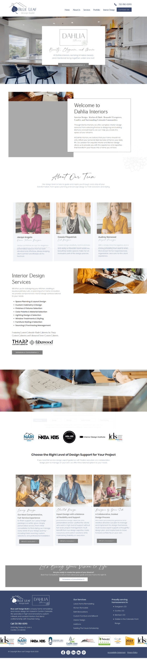 Blue Leaf Design Build website design