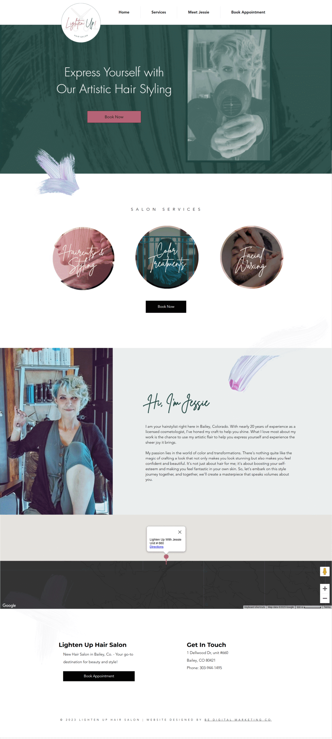 Lighten Up Hair Salon website design