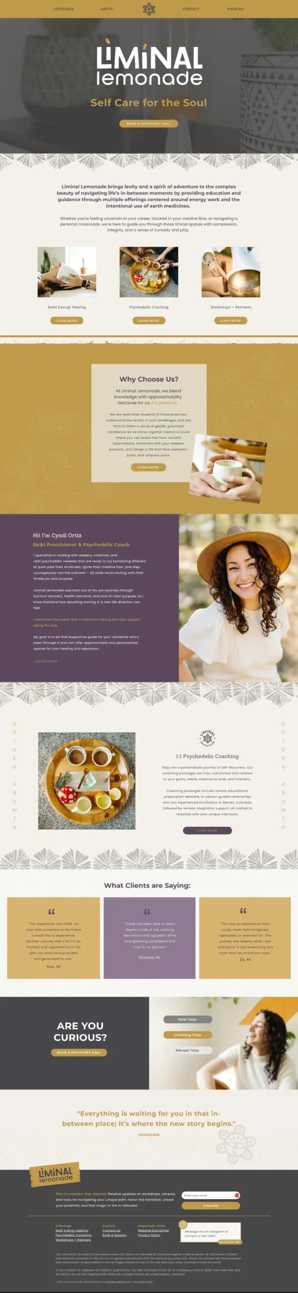 Liminal Lemonade website design