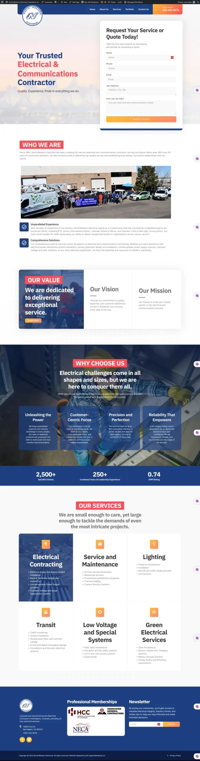 NorthWestern Electrical website design