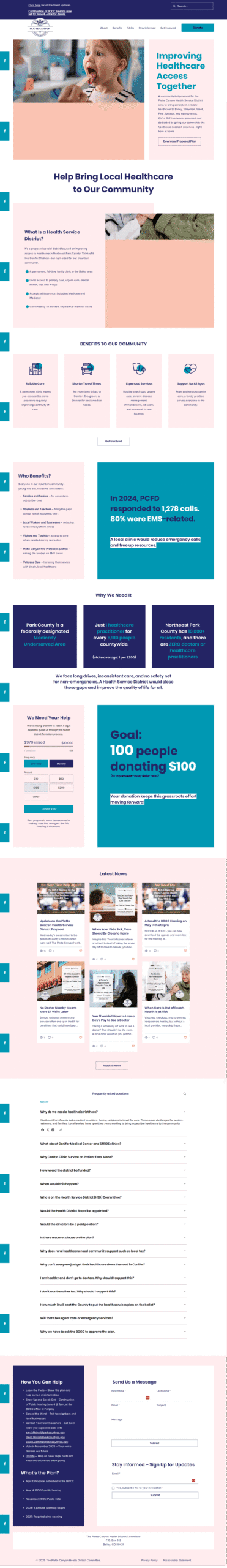 Platte Canyon Health Service District website design