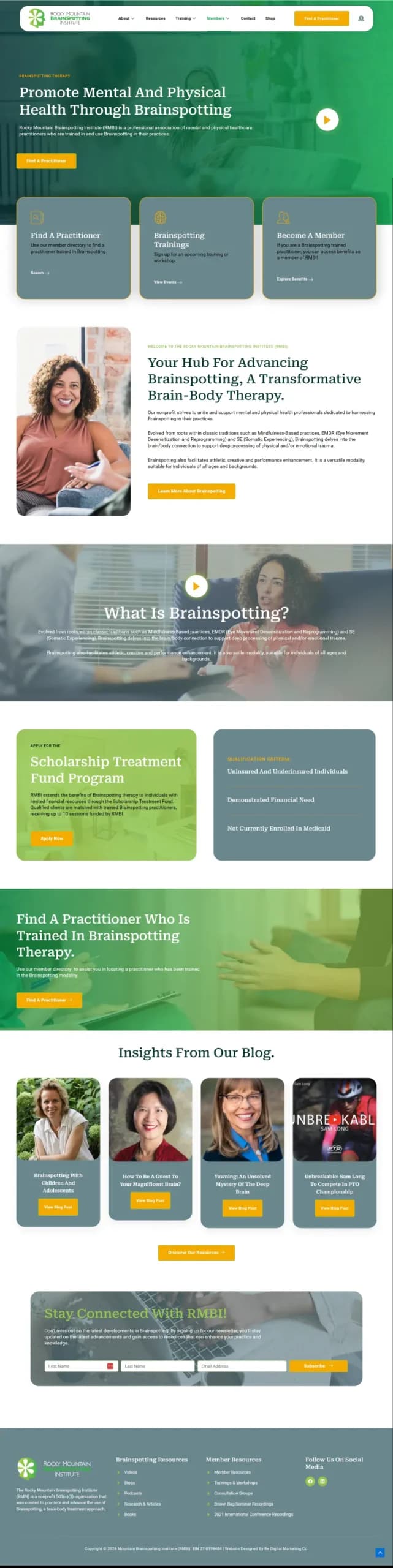 Rocky Mountain Brainspotting Institute website design
