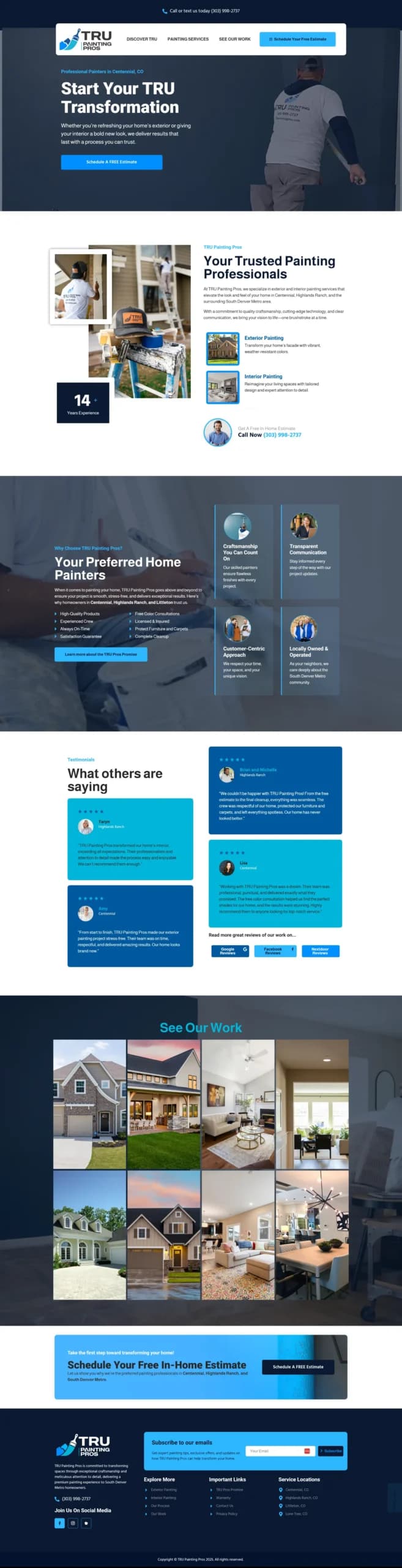 TRU Painting Pros website design