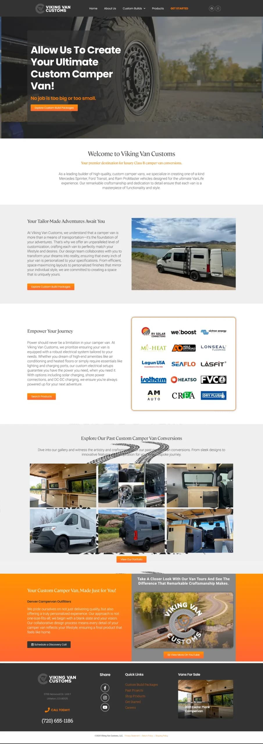 Viking Van Customs website design