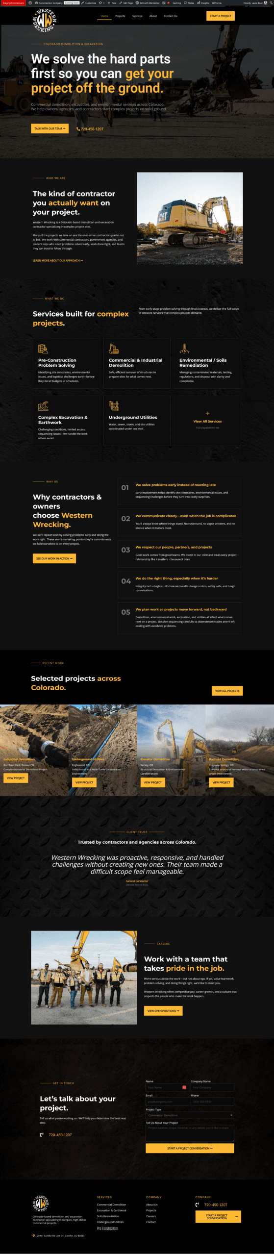 Western Wrecking website design
