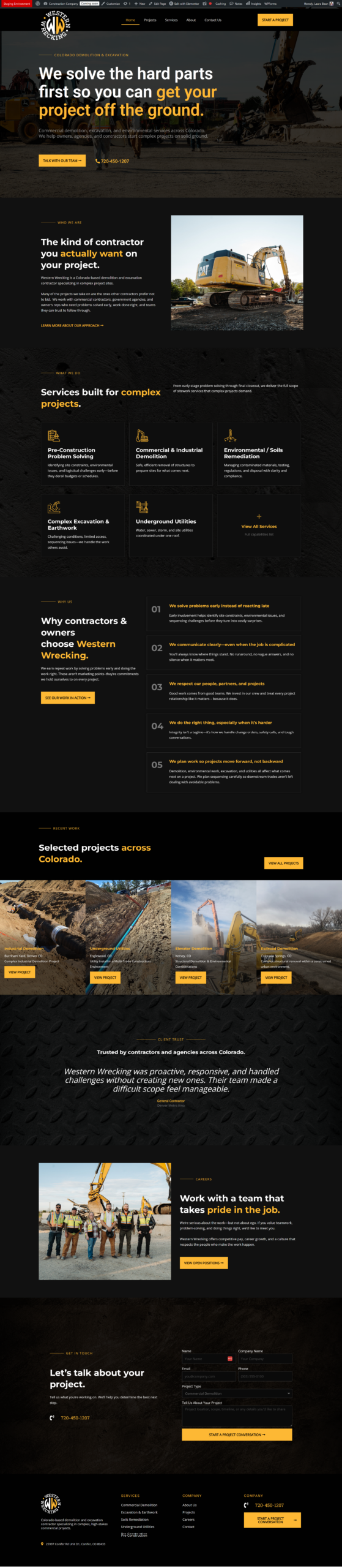 construction website AI designed